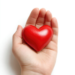 Fototapeta premium Red heart held in hand