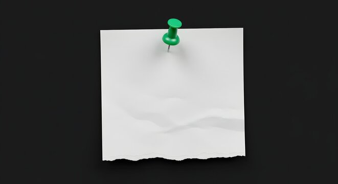 Blank White Paper Pinned to Black Background for Note Taking or Message
