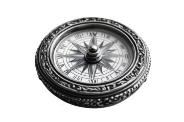 Antique compass a guide for adventure shows direction elegant design in monochrome sharp detail on