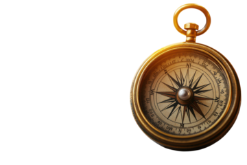 Antique compass rests on aged map a journey s start golden light vintage details adventure awaits