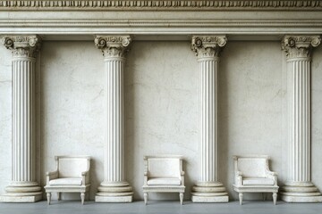 Obraz premium Classic Columns and Armchairs
