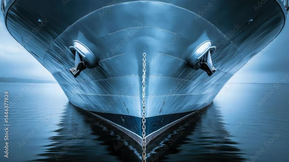 Poster a large boat resting peacefully in calm water, suitable for use as a background or to depict relaxat