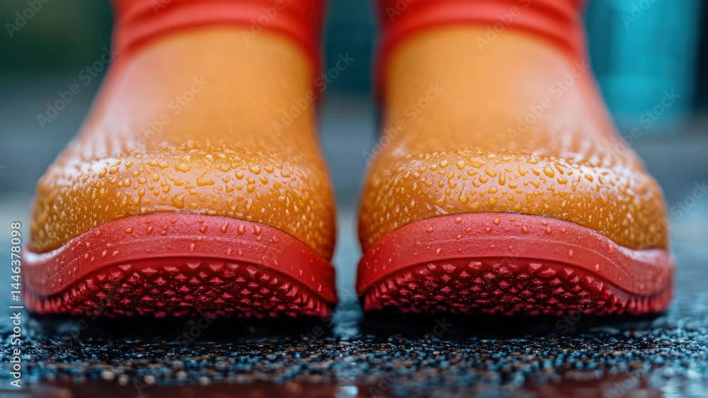 Aufkleber a detailed view of a pair of rain boots, suitable for use in editorial and commercial contexts