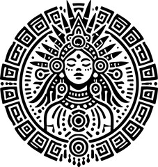 sketch vector illustration silhouette design icon logo symbol god goddess abstract vintage classic ethnic traditional indian aztec maya american