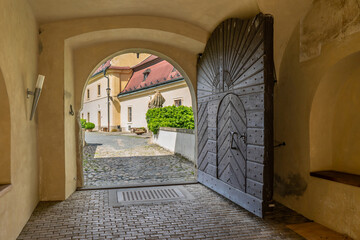 Courtyard of Roztoky Castle near Prague, Czech Republic