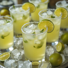 Tray of margaritas on the rocks