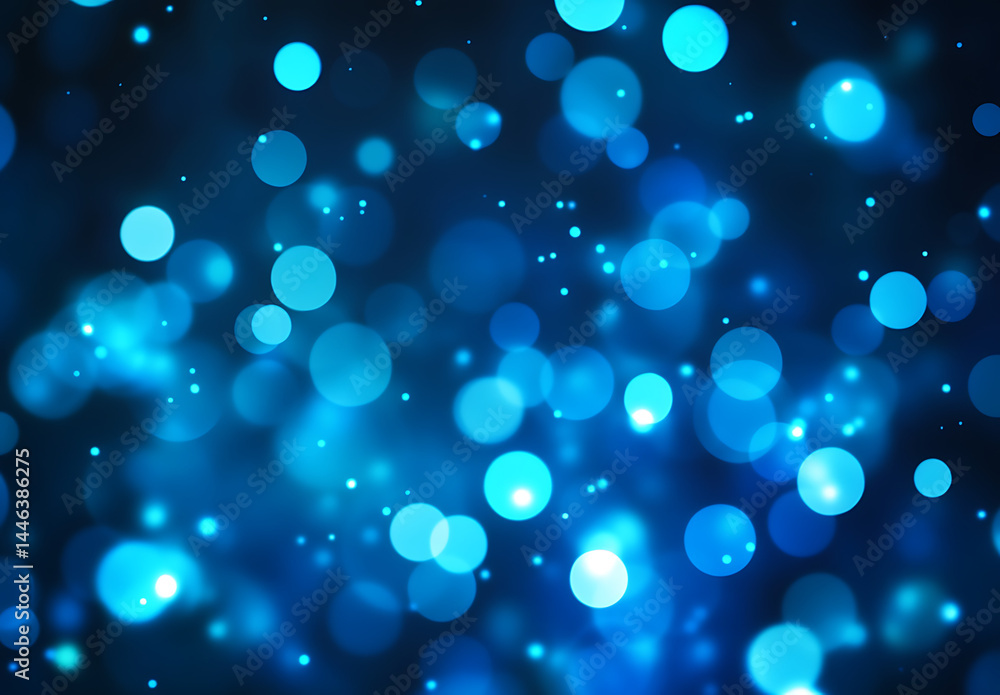 Poster abstract blue bokeh lights background for design projects