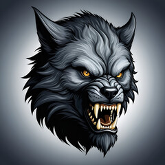 An evil spooky werewolf head. (AI-generated fictional illustration)