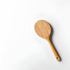 Paleta de arte de madera en blanco sobre un fondo blanco liso y aislado. Vista superior y de cerca. Copy space