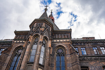 Fototapeta premium Maternity home in Prague. Beautiful building in neogothic style