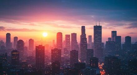 Fototapeta premium seattle skyline at sunrise