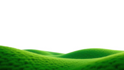 Pasto verde aislado sobre fondo transparente. PNG.