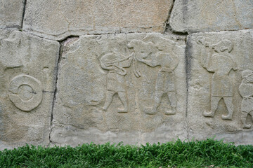 Reliefs in Sphinx gate in Alacahoyuk Ancient City, Corum, Turkiye
