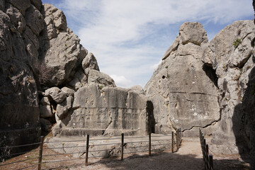 Yazilikaya Rock Sanctuary in Hattusa Ancient City in Corum, Turkiye