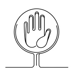 Obraz premium Continuous line hand illustration in minimalist style 