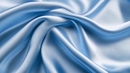 Obraz premium Smooth light blue silk fabric with elegant folds and a soft texture background