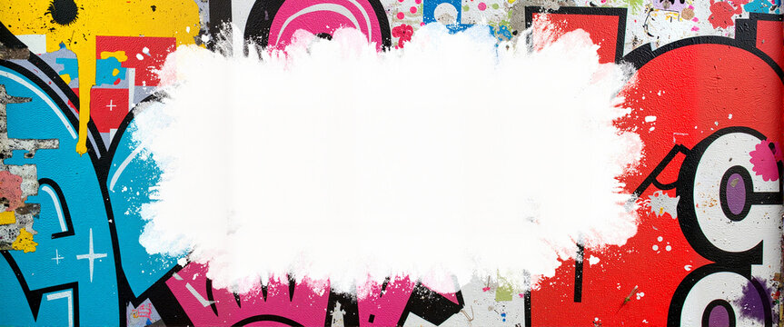 Blank Copy Space Against Colorful Graffiti Background  