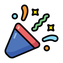  Simple Confetti colorful icon. The icon can be used for websites, print templates, presentation templates, illustrations, etc