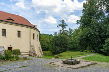 Courtyard of Roztoky Castle near Prague, Czech Republic