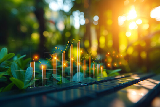 The financial growth graph depicts the concept of sales increase and marketing strategy as key factors contributing to the companys success    