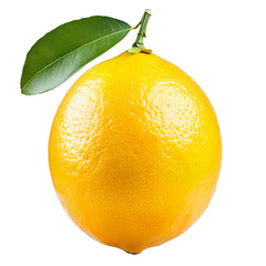 Fresh ripe yellow lemon isolated on transparent background.