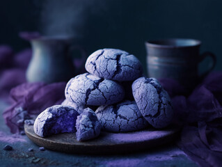 ube crinkle cookies traditional filipino cuisine dessert snack purple food