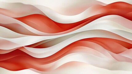 Obraz premium Abstract design featuring flowing crimson and off-white ribbons.
