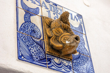 Azulejo decoration next to door