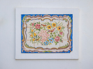 Azulejo decoration next to door