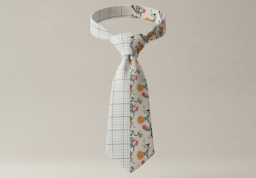 Floating Tie Realistic Mockup