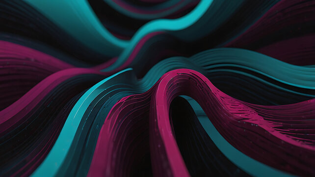Abstract Flowing Waves: Modern Colorful 3D Patterns and Textured Artistic Background Design
