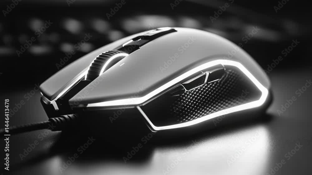 Aufkleber A close-up shot of a computer mouse on a desk, suitable for use in tutorials or presentations about technology and computing