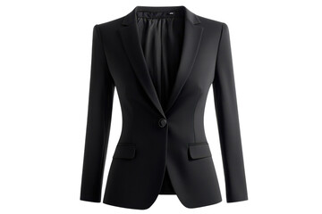 Elegant black women s blazer professional office wear crisp tailored fit single button classic style
