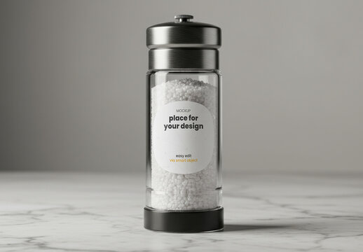 Salt Grinder Packaging Label Mockup
