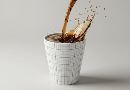 Soda Filling Glass Mockup