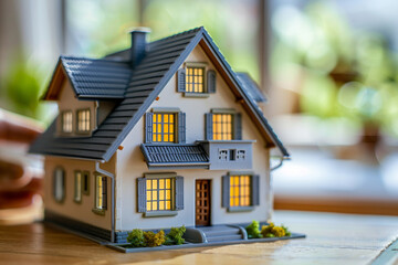 With a beautiful house in hand, real estate agency proudly displays their eye catching banners to attract potential buyers    