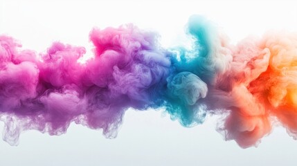 Fototapeta premium Vibrant, colorful ink clouds blending into a horizontal composition.
