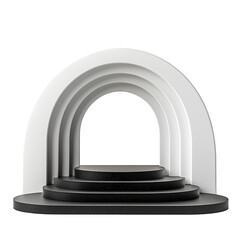 Ancient marble arch with steps isolated on white background