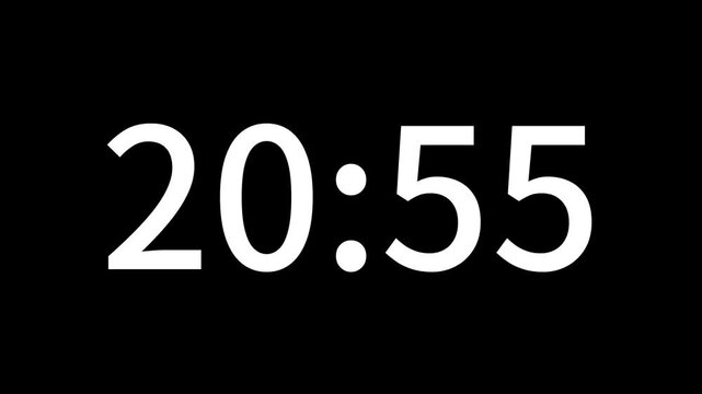 Countdown timer from 21 minute to 20 minute suitable for presentations, educational. The minimalist design ensures seamless integration with any video project. Ideal for editors looking for modern