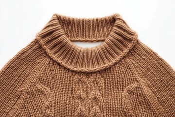 Cozy camel knit sweater turtleneck detail autumn fashion cable knit texture soft neutral tones warm