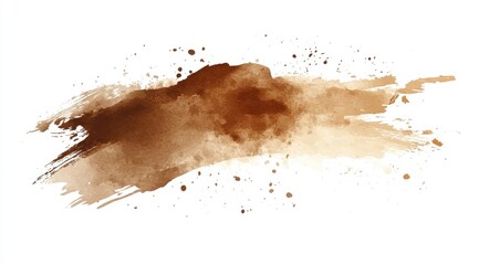 Abstract brown watercolor wash with splatters