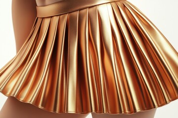 Gleaming gold pleated mini skirt stylish chic metallic sheen perfect for a night out luxurious