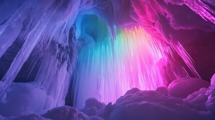 Fototapeta premium A rainbow of colors is reflected in the ice