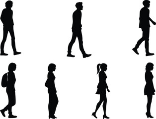 vector silhouettes illustrate people