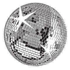 Disco ball isolated. Disco ball clipart. Mirrorball with lights.	
