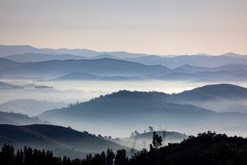 Fog condensation on the mountains