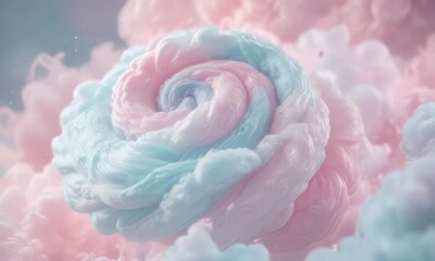 Dreamy pastel swirl, soft cotton candy texture,  magical,  airy,  cotton candy