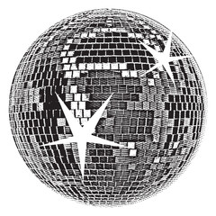 Disco ball isolated. Disco ball clipart. Mirrorball with lights.	
