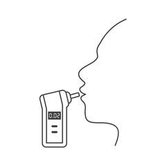 illustration of using a breathalyzer, vector art.
