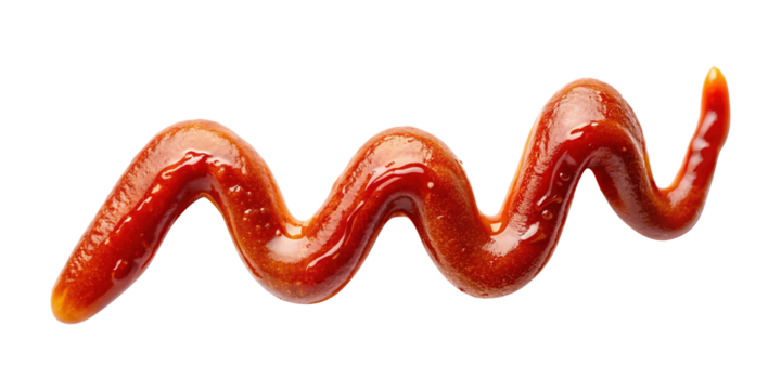 Single Squiggly Line of Sweet and Tangy Barbecue Sauce on transparent